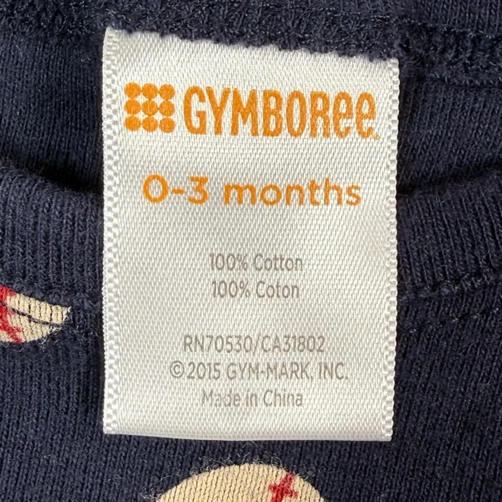 GYMBOREE Baby Boys' Navy Blue Baseball Print Short Sleeve One Piece Size‎ 0-3M